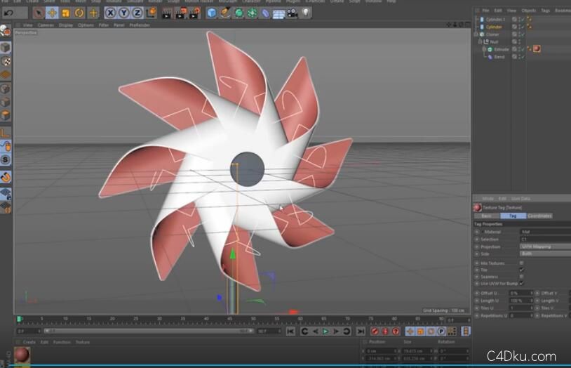 c4d制作大风车建模动画教程教学视频