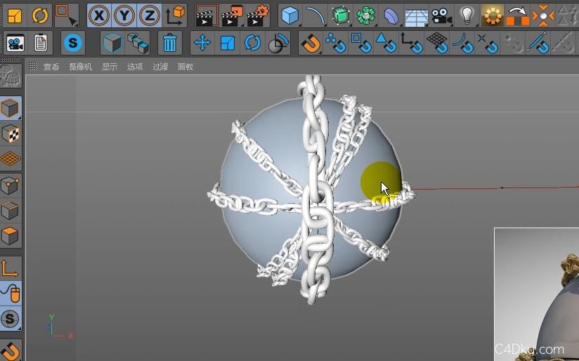 c4d制作三维铁链球基础进阶教学视频