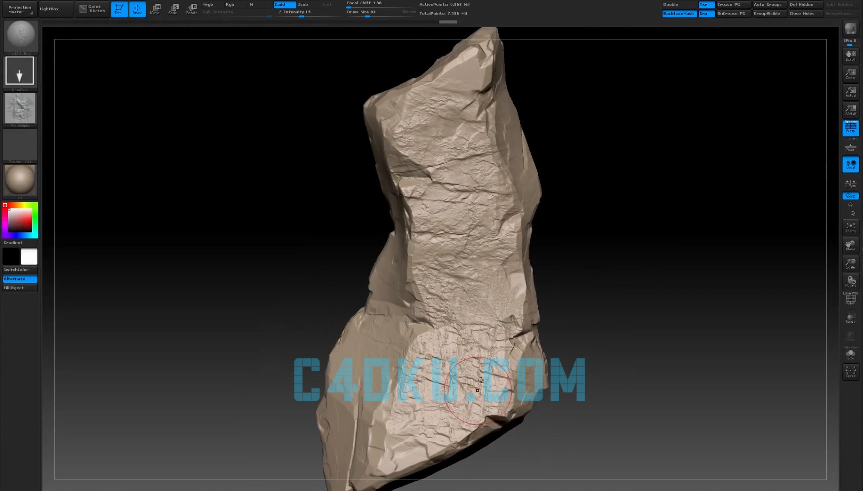 zbrush雕刻真实石头建模贴图与maya使用阿诺德渲染3d