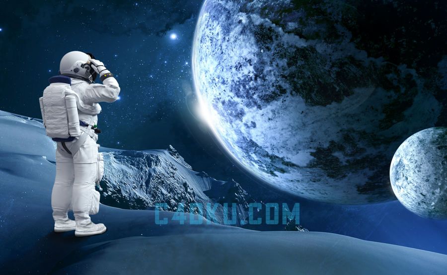 c4d制作宇航员太空飞行职业登上外星宇宙航天员国际航空保障密闭装备