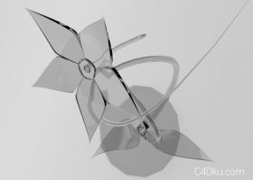 C4D制作水晶玻璃材质花3D模型
