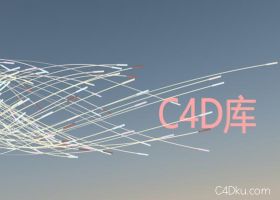 C4D制作线条旋转生长动画效果