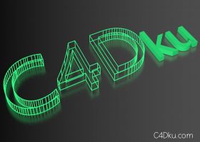 C4D制作创意3D立体线框文字效果