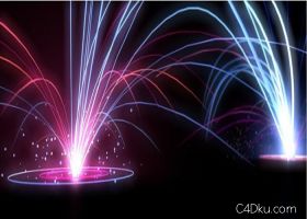 C4D光线发射链接效果片头动画