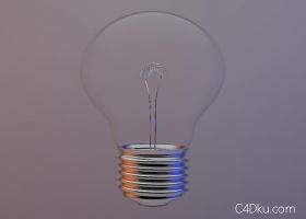 C4D传统玻璃白炽灯电灯泡