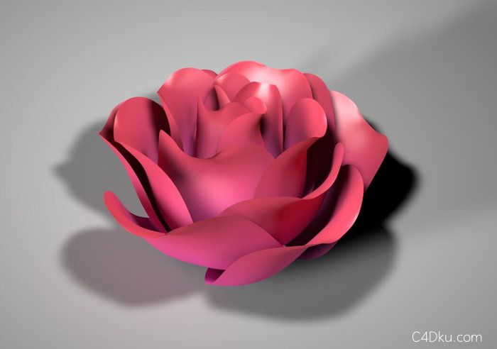 c4d花瓣绽放动画效果
