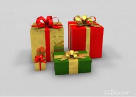C4D创意电商礼品礼物盒
