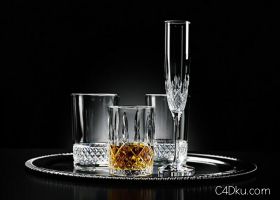 C4D烈酒杯玻璃杯子