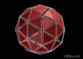 C4D玻璃质感圆球多边形破碎动画