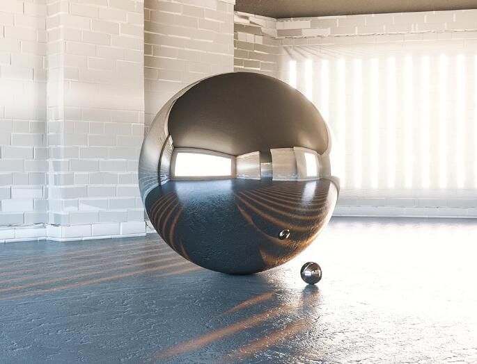 c4d室内金属质感球光滑反射效果