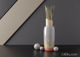 C4D陶瓷装饰3D花瓶渲染物体