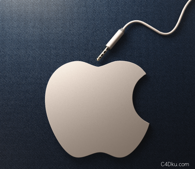c4d创意3d苹果的标志