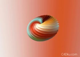 C4D创意七彩扭曲旋转循环圆环动画