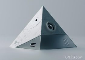 C4D科幻金属三角形创意棱形形状