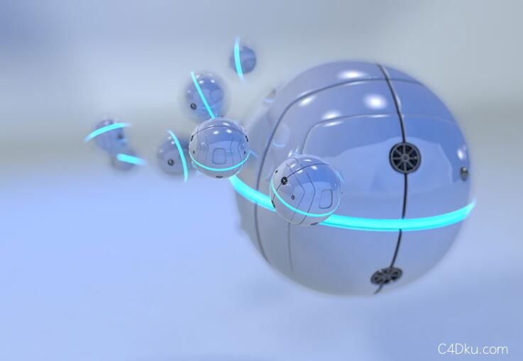 c4d创意科幻机器圆球动画效果