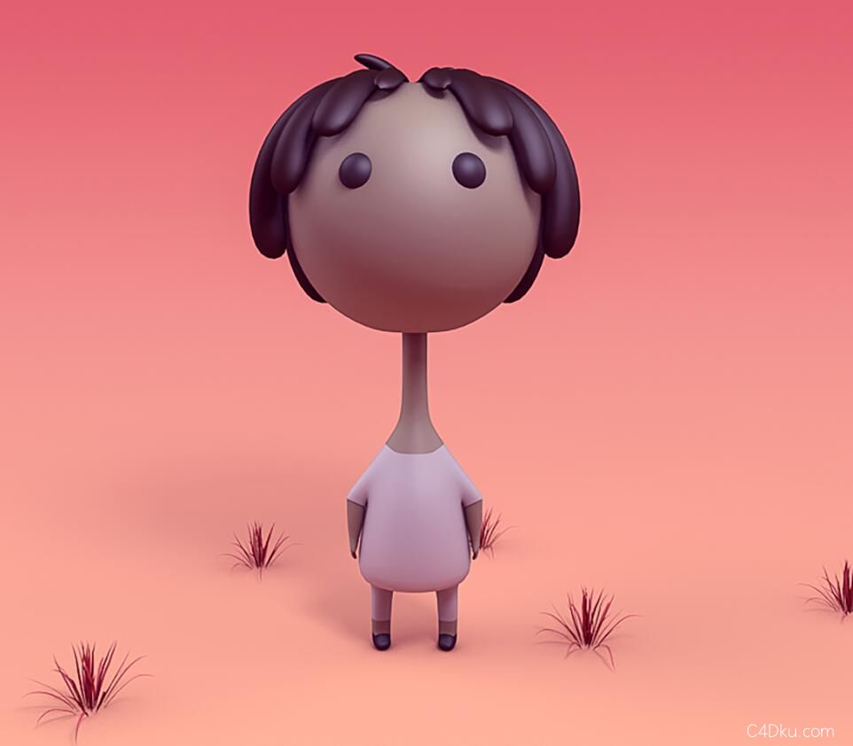 cinema4d创意卡通女性人物形象