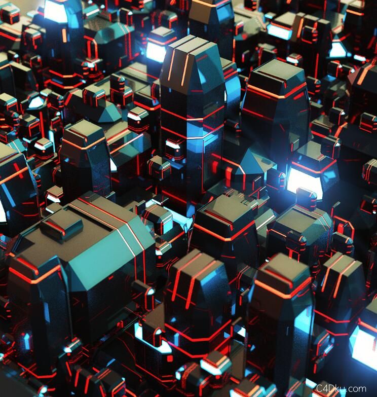 cinema4d科幻creative机械电子城