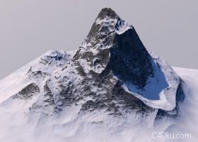 Cinema4D创意三维效果雪山体