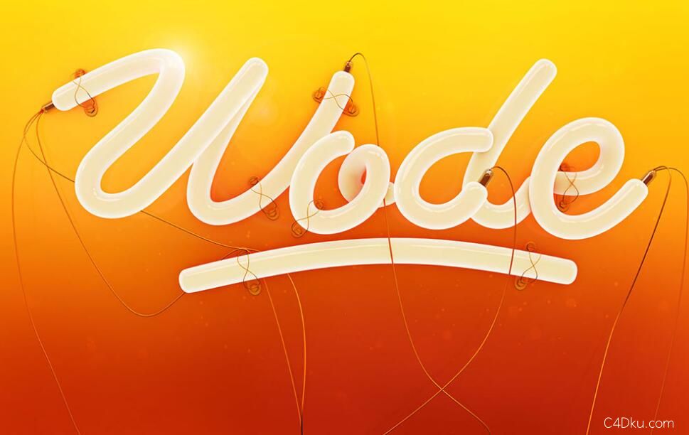 cinema4d灯管三维立体文字海报创意