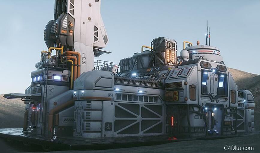 c4doctanerender三维科幻计划火星基地