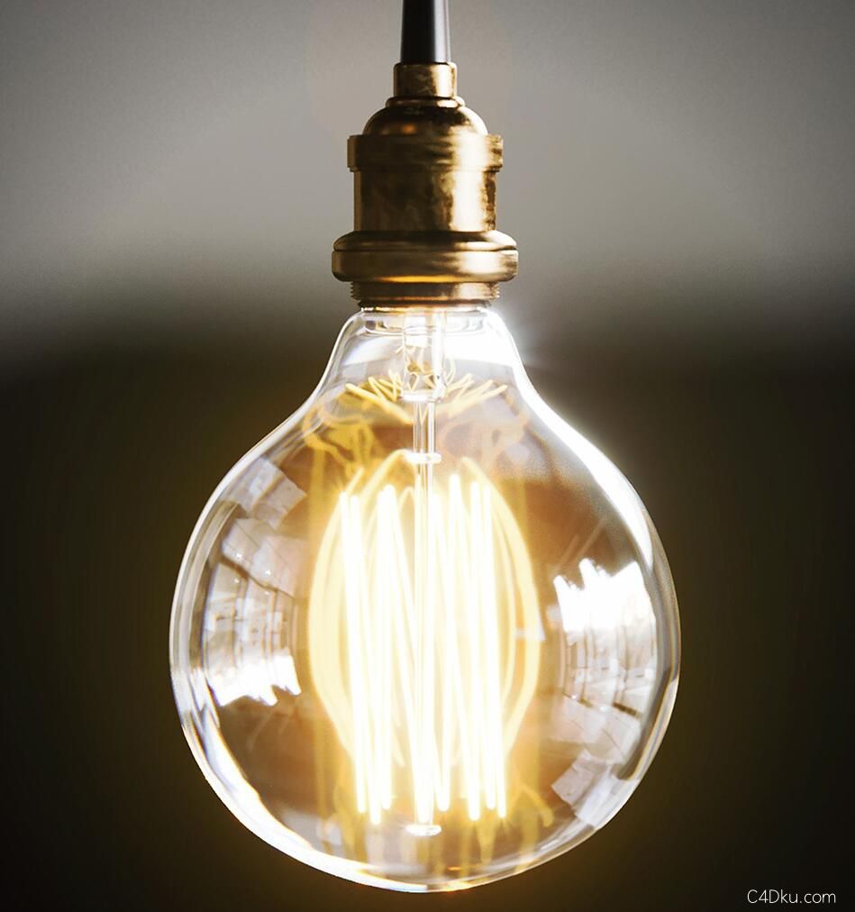 c4d使用corona发光玻璃灯泡