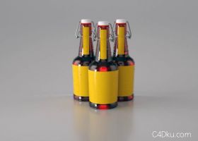 C4D高精度三维啤酒瓶建模视频教程