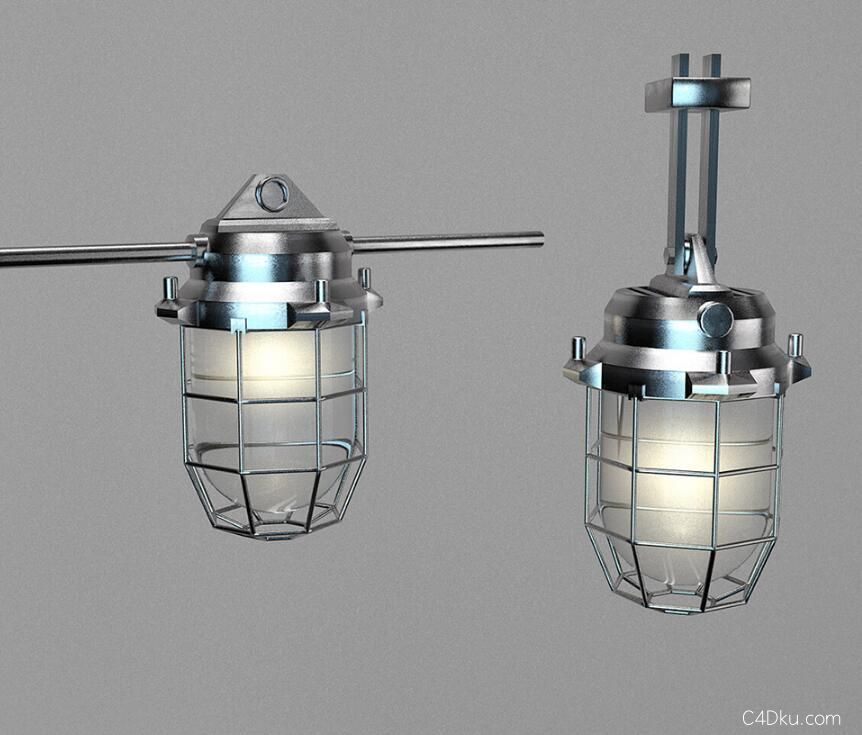 C4D两个3D创意工业灯
