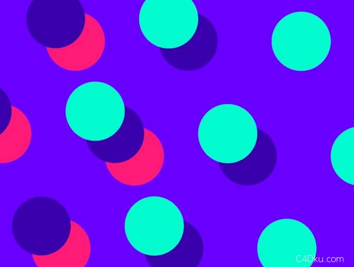 c4d扁平风格的几何图形动画