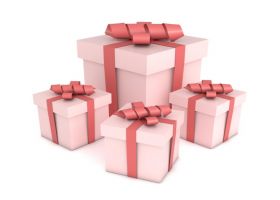Cinema4D创意高精度三维粉色礼物盒38女王节日海报装饰3D元素