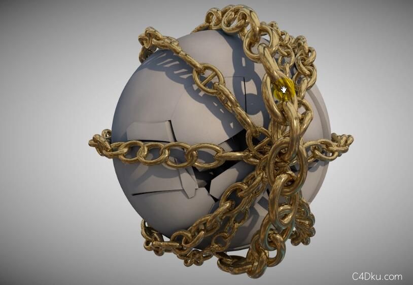 c4d制作三维铁链球基础进阶教学视频