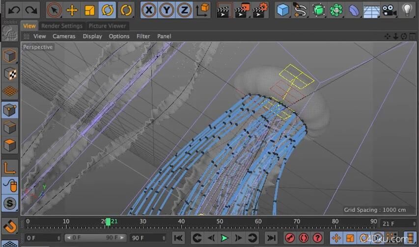 C4D制作纹理和灯光水母场景模型教程