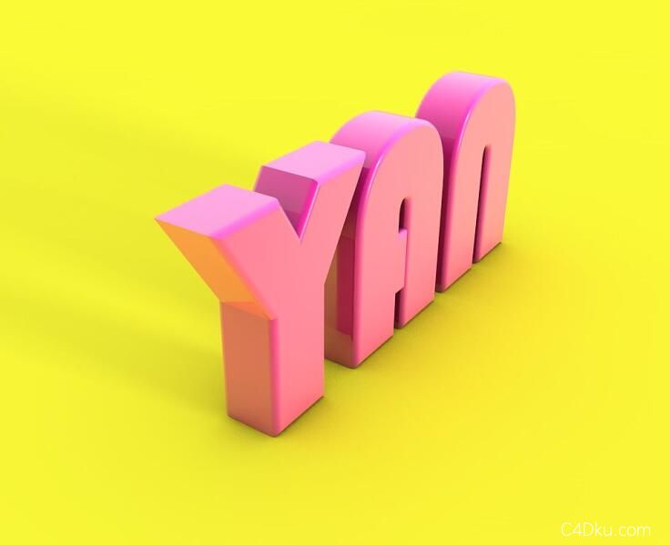 cinema4d三维立体炫彩创意字体