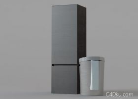 C4D卫生间壁柜垃圾桶