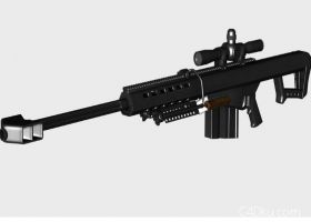 C4D创意M107式12.7毫米远程狙击步枪