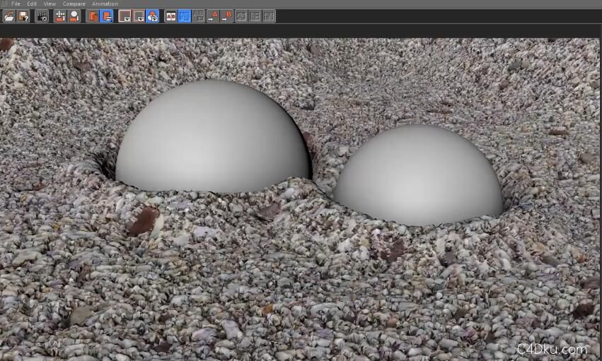 利用纹理贴图创建圆球沙石场景C4D高级教学教程