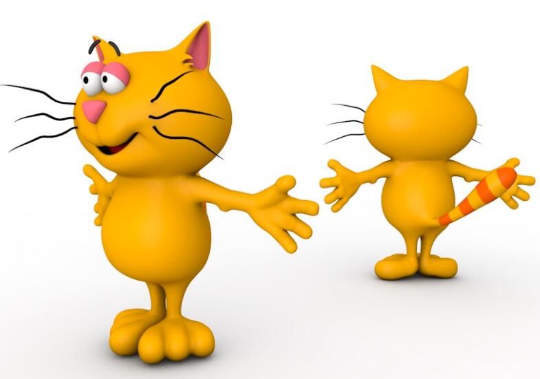 c4d三维创意大脸猫卡通形象