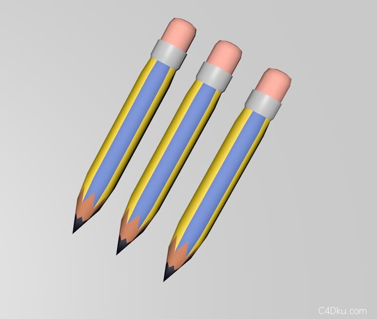 cinema4d创意三维彩色铅笔