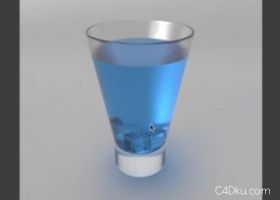 渲染一杯有颜色加冰块的冰镇饮料基础C4D教程素材