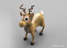 Cinema4D创意3D圣诞鹿