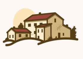 Ai教程结合C4D绘制卡通别墅房子场景插画素材