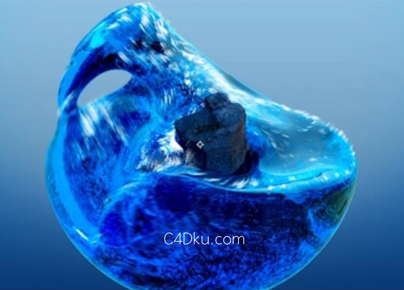 C4D案例结合X-Particles插件Redshift渲染水球运动