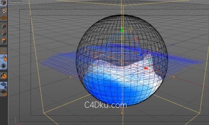 C4D案例结合X-Particles插件Redshift渲染水球运动