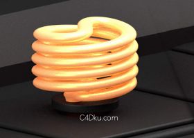 C4D结合Arnold Renderer渲染建模制作螺旋灯泡生产流水线动画模型