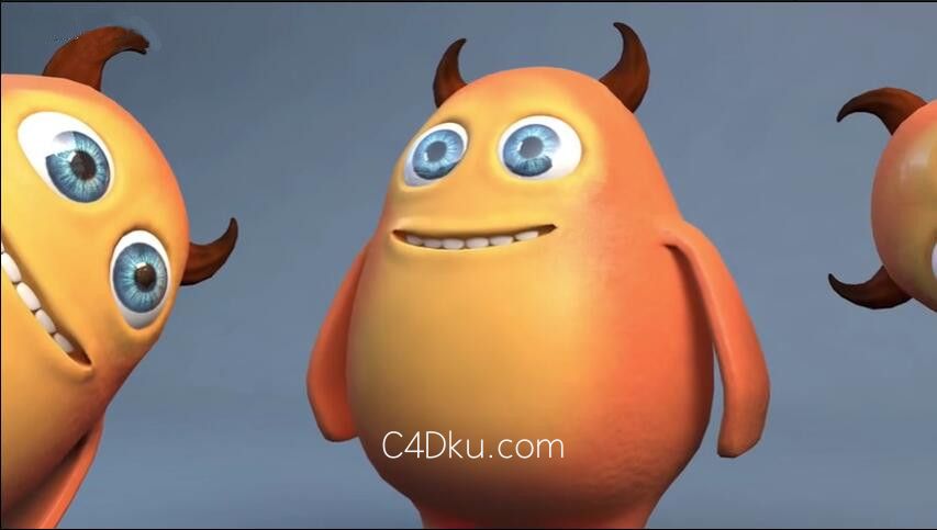 c4d制作电影三维可爱有趣卡通动画怪兽建模