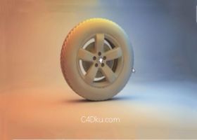 C4D制作高精度曲线产品汽车圆桶形轮毂轮胎建模