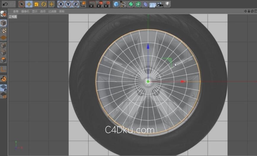 c4d制作高精度曲线产品汽车圆桶形轮毂轮胎建模3d资源下载