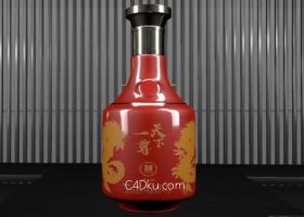 C4D与Octane渲染制作产品设计精致酒瓶建模贴图
