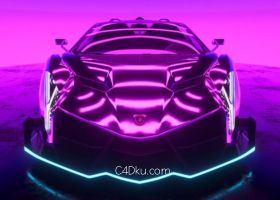 C4D搭配Octane渲染炫酷豪车车漆和场景讲解