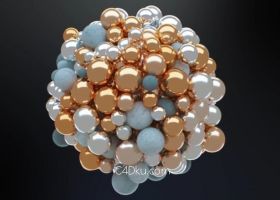C4D实例制作亮丽球体汇聚运动效果案例