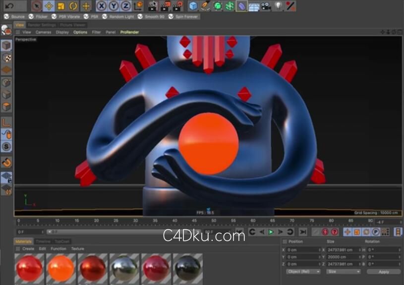 C4D搭配Redshift红移渲染光泽感材质角色模型